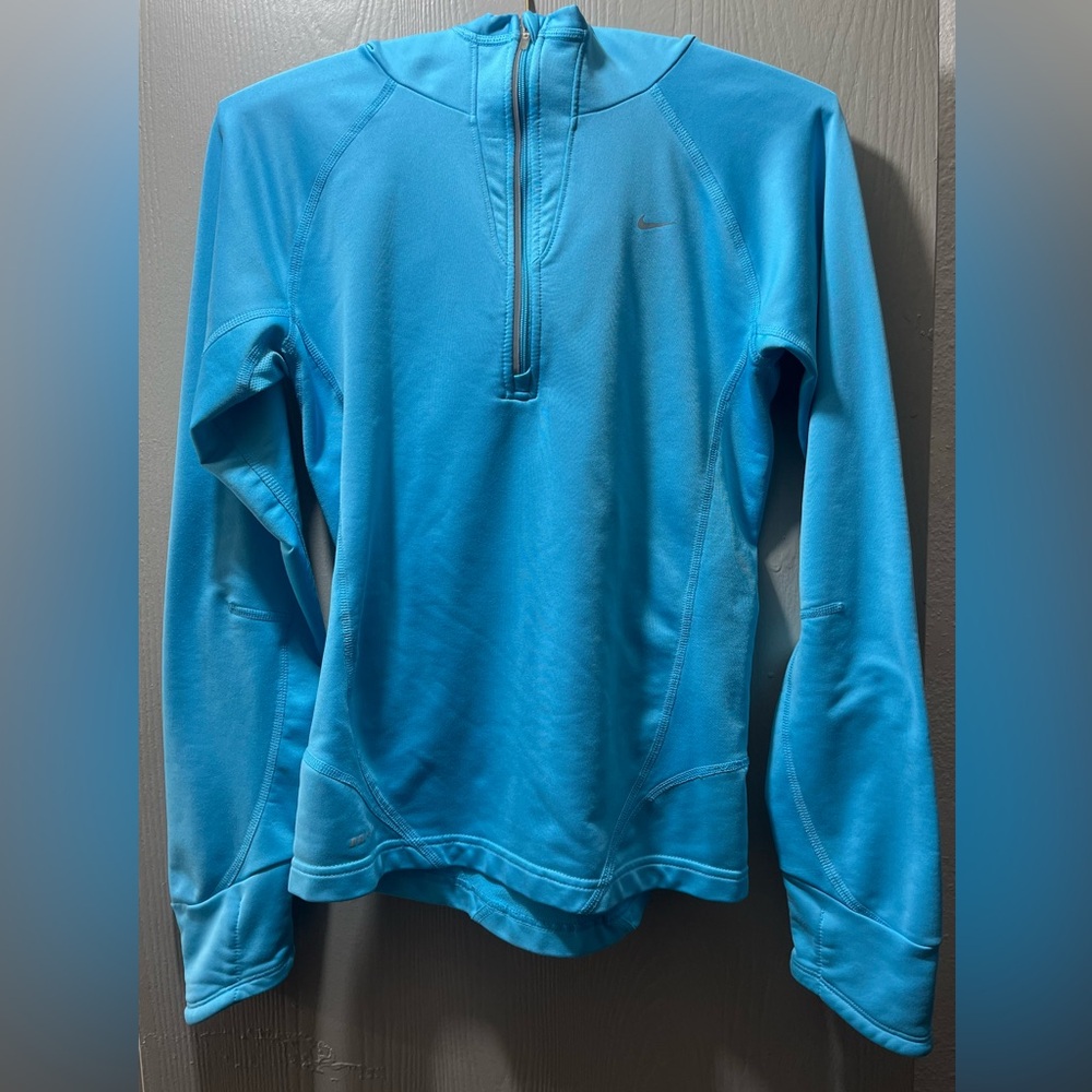Nike 1/4 Zip Dri-FIT Hoodie, Women’s X-Small, Light Blue, Excellent Condition